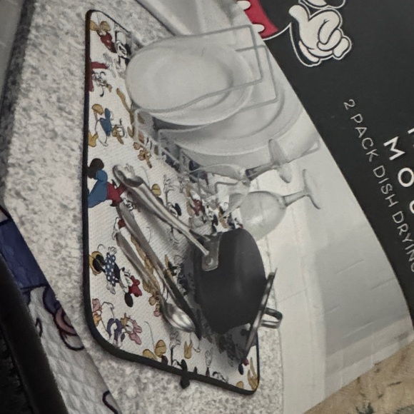 Disney Mickey Mouse Dish Drying Mats - Black, Red, Blue, Yellow - Picture 2 of 3